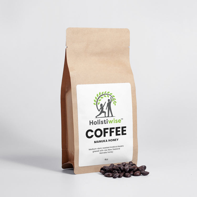 Manuka Honey Coffee – 16oz Whole Beans | Arabica + Raw New Zealand Manuka Honey | All-Natural Boost