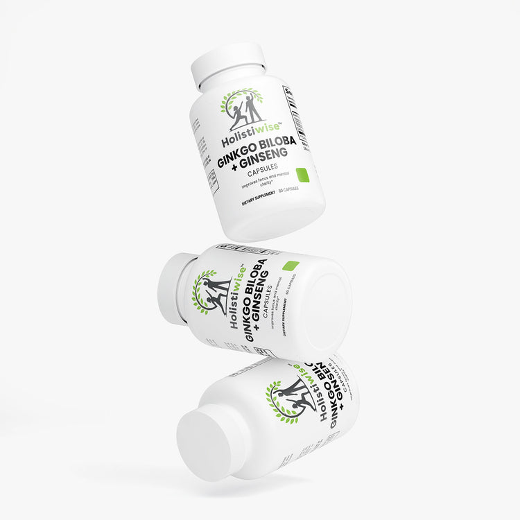 Ginkgo Biloba + Ginseng – Herbal Brain & Energy Support | 60 Vegan Capsules