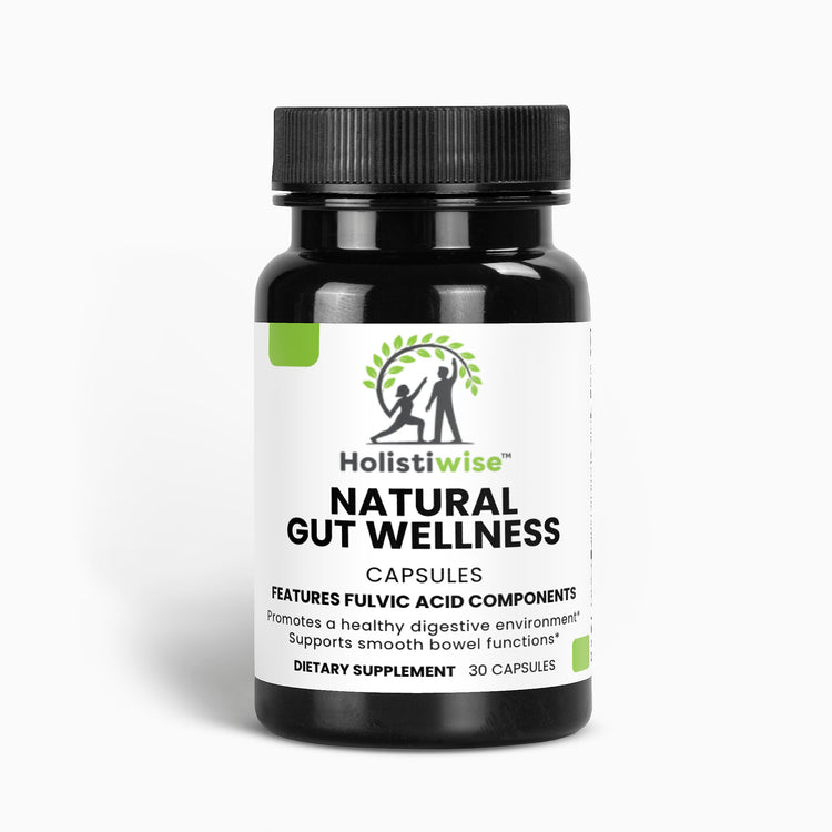 Natural Gut Wellness Capsules – Fulvic Acid, Birch Chaga & Pine Bark | Gut Microbiome Support | 30 Vegan Caps
