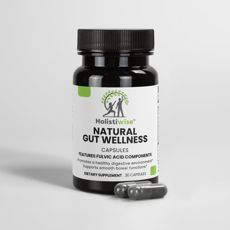 Natural Gut Wellness Capsules – Fulvic Acid, Birch Chaga & Pine Bark | Gut Microbiome Support | 30 Vegan Caps