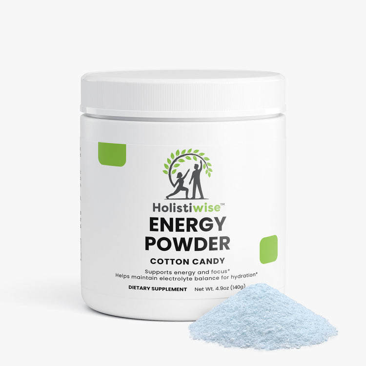 Energy Powder (Cotton Candy) – Caffeine + L-Theanine for Focus & Endurance | 140g | Sugar-Free, Vegan, USA Made