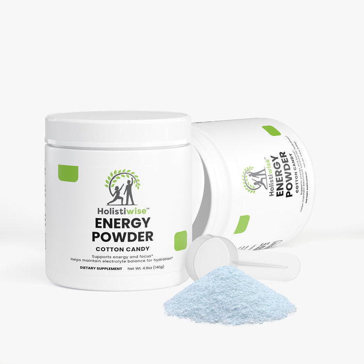 Energy Powder (Cotton Candy) – Caffeine + L-Theanine for Focus & Endurance | 140g | Sugar-Free, Vegan, USA Made