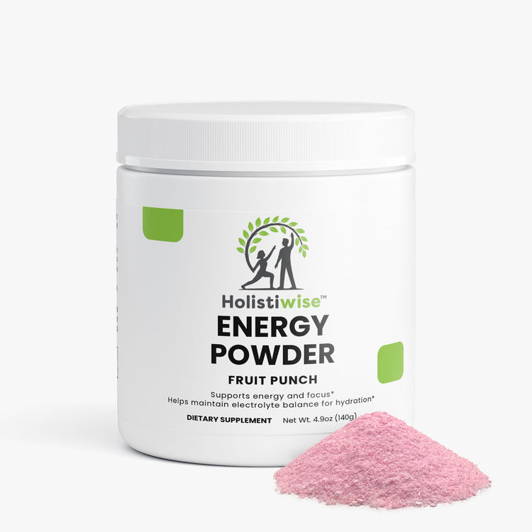 Energy Powder (Fruit Punch) – Caffeine + L-Theanine for Focus & Hydration | 140g | Sugar-Free, Vegan, USA Made