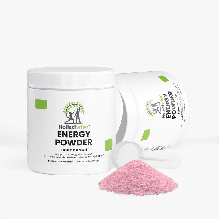 Energy Powder (Fruit Punch) – Caffeine + L-Theanine for Focus & Hydration | 140g | Sugar-Free, Vegan, USA Made