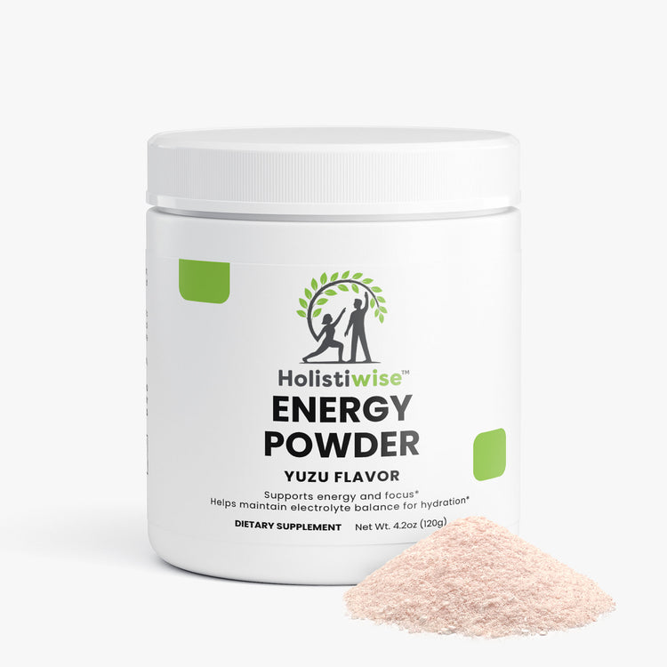Energy Powder (Yuzu Flavor) – Sugar-Free Energy + Electrolytes | Caffeine + L-Theanine | Vegan, 120g | Made in USA
