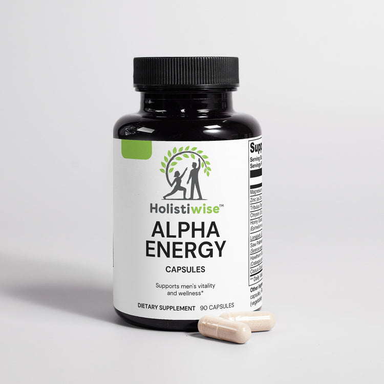 Alpha Energy – Men's Vitality Support Supplement | 90 Capsules | With Tribulus, Zinc, Longjack | No Testosterone | Made in USA