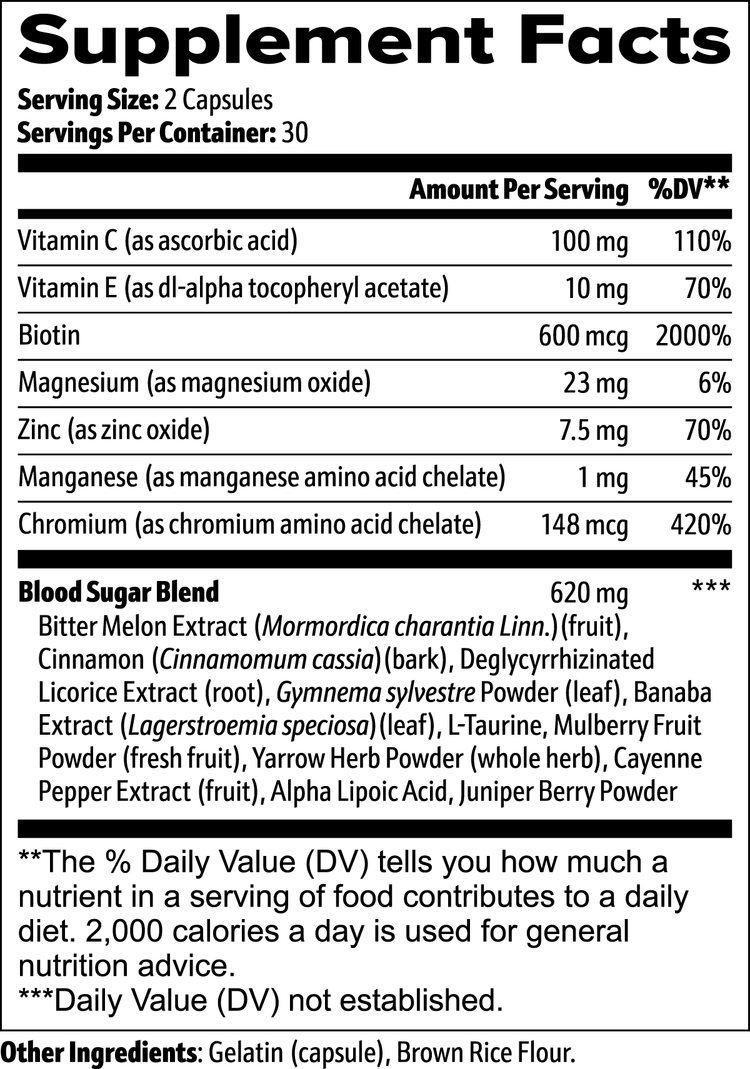 Normal Blood Sugar Support – Natural Glucose & Insulin Support | 60 Capsules | Non-GMO | US Made