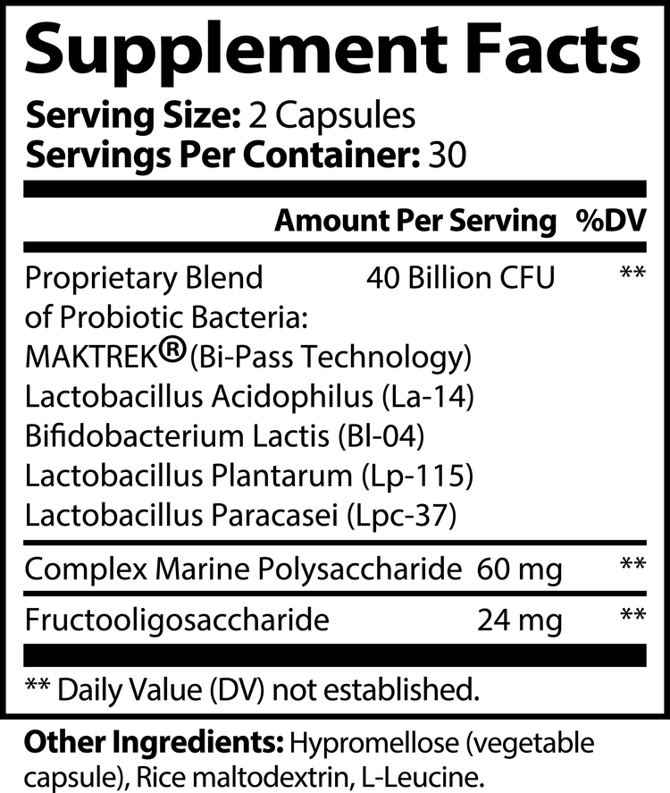 Advanced Probiotic Capsules – 40 Billion CFU with Prebiotics for Digestive Harmony