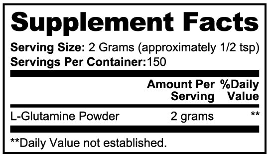 L-Glutamine Powder – Pure Unflavored Amino Acid for Muscle Recovery, Performance & Gut Support | 300g